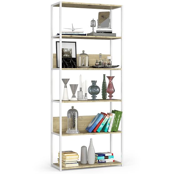 FÉM LOFT POLC 800 FEHÉR/TÖLGY ARTISAN