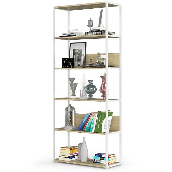 FÉM LOFT POLC 800 FEHÉR/TÖLGY ARTISAN
