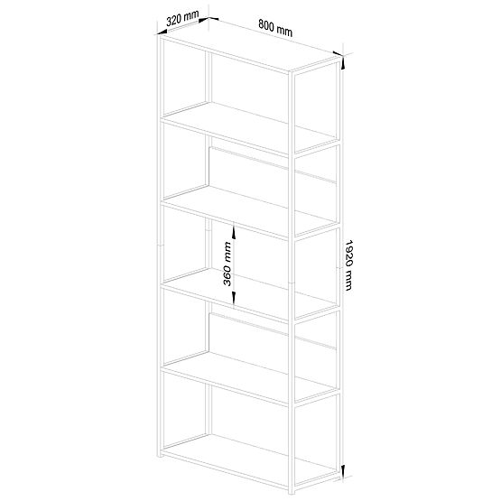 FÉM LOFT POLC 800 FEHÉR/TÖLGY ARTISAN