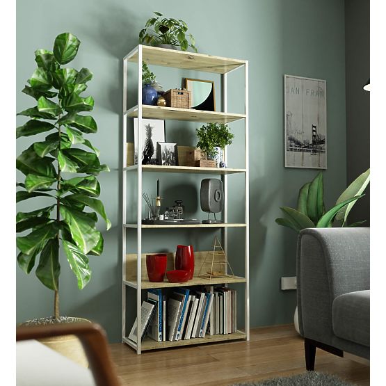 FÉM LOFT POLC 800 FEHÉR/TÖLGY ARTISAN
