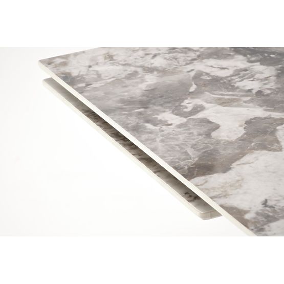 FERNANDO kihúzható asztal, lap - fehér márvány, lábak - fekete (3p=1ks)