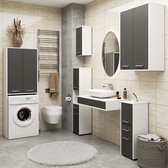 FIN 180 MOSDÓ OSZLOP MOSÓGÉP TELJES 2D - FEHÉR / SZÜRKE