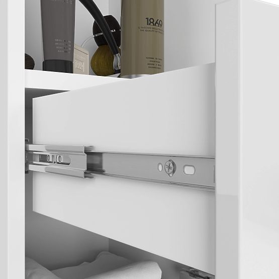 FIN 2D 1SZ 1W PK FEHÉR / FEHÉR FÉNYES FÜRDŐSZOBAI POLC