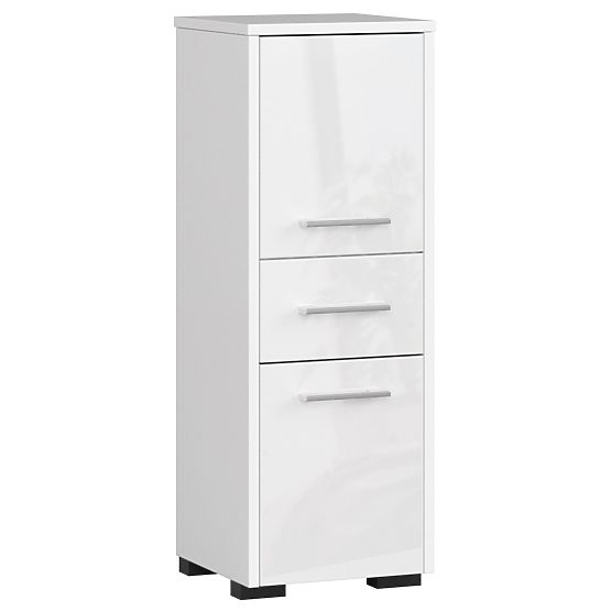 FIN FÜRDŐSZOBA SZEKRÉNY OSZLOP 30 2D 1SZ 85cm PK FEHÉR FÉNYES