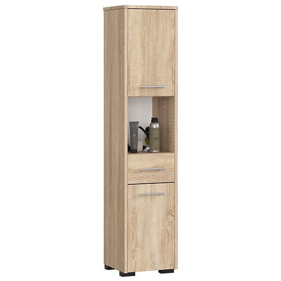 FIN FÜRDŐSZOBAI OSZLOP POLC 30 2D 1SZ 1W 140cm SONOMA TÖLGY
