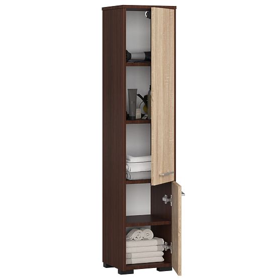 FIN FÜRDŐSZOBAI POLC 30 2D 140cm WENGE / SONOMA
