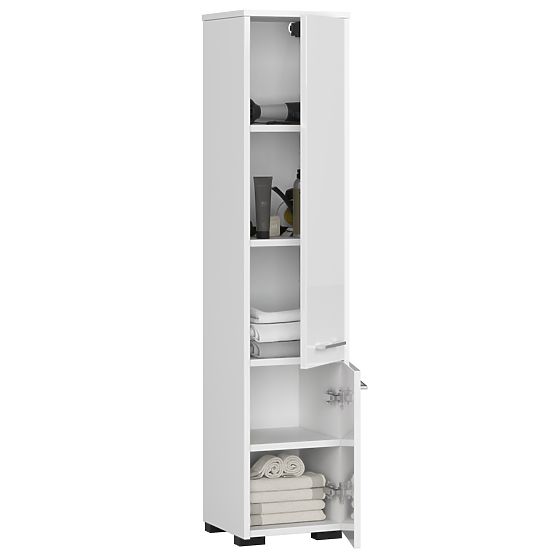 FIN FÜRDŐSZOBAI SZEKRÉNY OSZLOP 30 2D 140cm FEHÉR FÉNYES