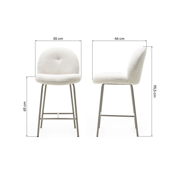 Fiori bárszék világos bézs, lekerekített formák