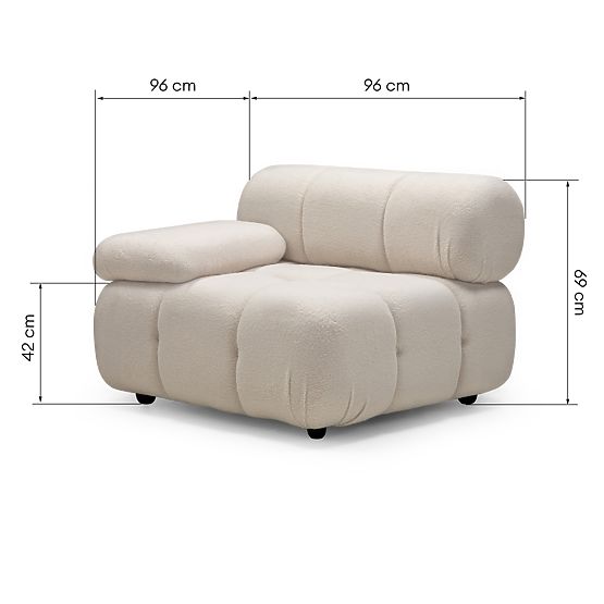 Fluf Big bal oldali modul világos bézs, boucle