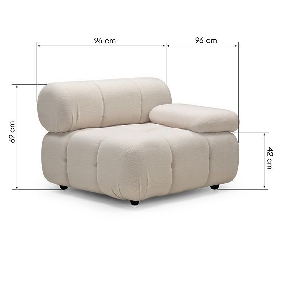 Fluf Big jobboldali modul világos bézs, boucle