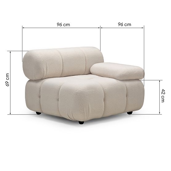 Fluf Big jobboldali modul világos bézs, boucle