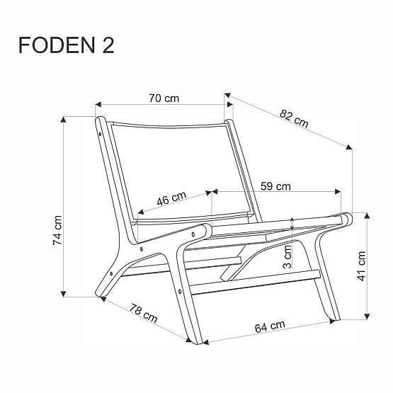 FODEN 2 relaxációs fotel, természetes (1p=1db)