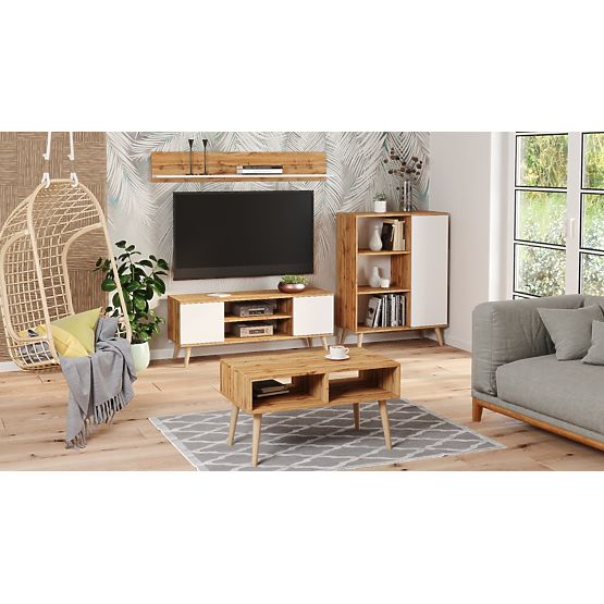 Fondi szekrény arany craft tölgy - fehér, skandináv