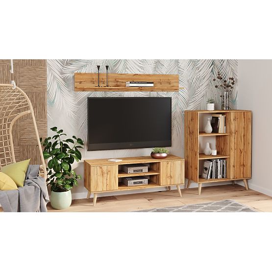 Fondi szekrény arany craft tölgy, skandináv