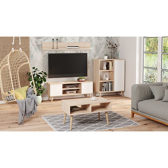 Fondi szekrény sonoma tölgy - fehér, skandináv