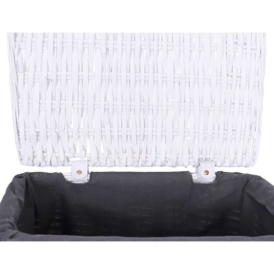 Fonott kosár 40x30x60 cm - 72L - fehér-szürke