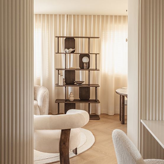 Fonticelle lekerekített polc, tömör tölgyfa, furnér, eszpresszó