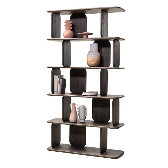 Fonticelle lekerekített polc, tömör tölgyfa, furnér, eszpresszó