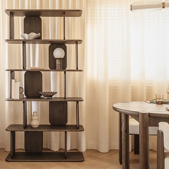 Fonticelle lekerekített polc, tömör tölgyfa, furnér, eszpresszó