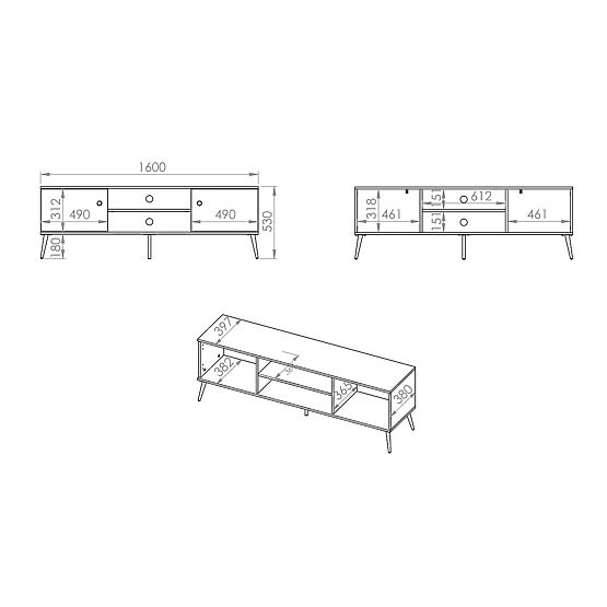 Forest TV asztal - zöld