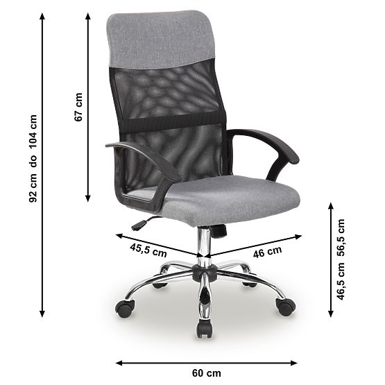 Forgó irodai szék hálós háttámlával szürke