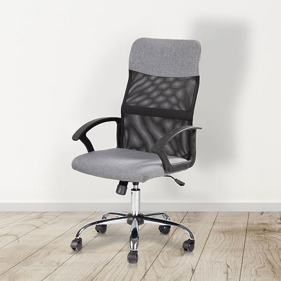 Forgó irodai szék hálós háttámlával szürke