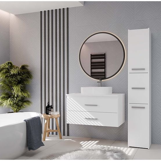 FÜGGŐ FÜRDŐSZOBAI SZEKRÉNY NEL 80 FEHÉR 2 FIÓKKAL MOSDÓ ALÁ