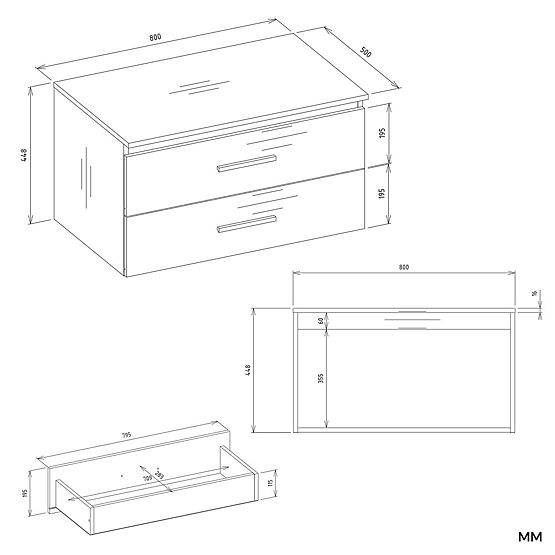 FÜGGŐ FÜRDŐSZOBAI SZEKRÉNY NEL 80 FEHÉR 2 FIÓKKAL MOSDÓ ALÁ