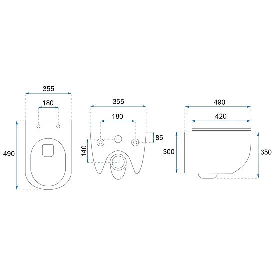 Függesztett WC csésze Rea Carlo Mini Tornado NFQ Arany Fehér