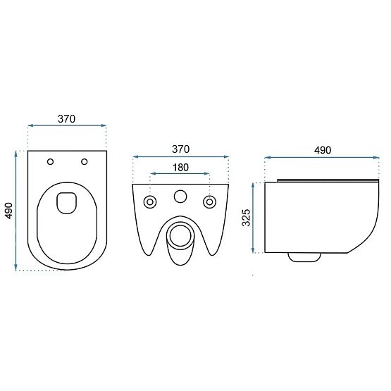 Függesztett WC-csésze Rea Carter Tornado Aiax Shiny