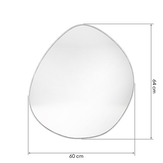 Függő tükör ezüst keretben Alonzo, 64x60 cm, szabálytalan alak