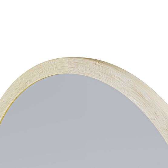 Függő tükör fa keretben Sesto 60 cm, kerek, természetes