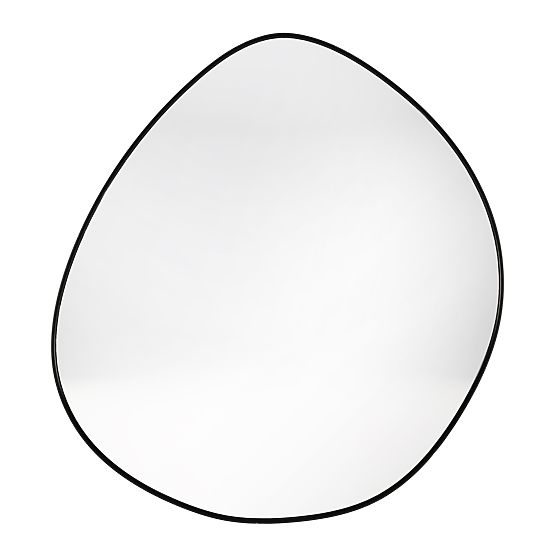 Függő tükör fekete keretben Alonzo, 64x60 cm, szabálytalan alak