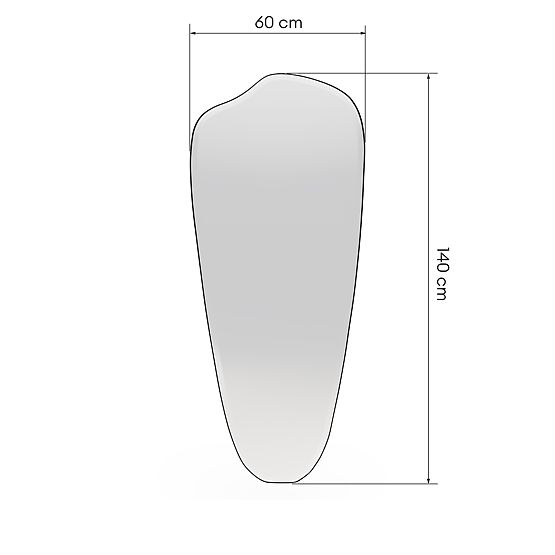 Függő tükör fekete keretben Frivatti, 60x140 cm, szabálytalan alak