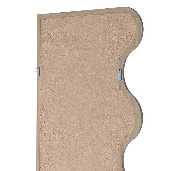 Függő tükör hullámos keretben Noelie, 140x70 cm, téglalap alakú, paulownia fa, természetes