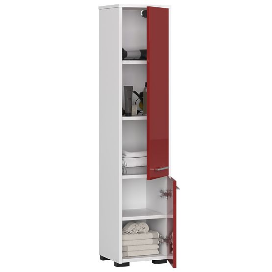 FÜRDŐSZOBAI FIN OSZLOP POLC 30 2D 140cm PIROS FÉNYES