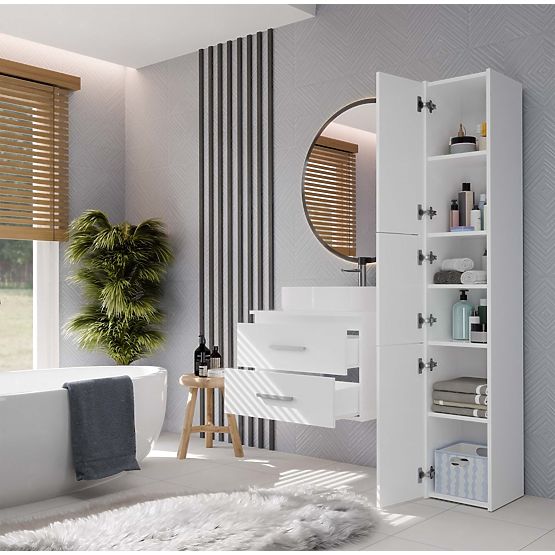 FÜRDŐSZOBAI MOSDÓ ALATTI SZEKRÉNY NEL 60 KÉT FIÓKKAL FEHÉR