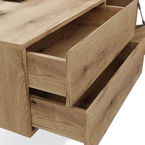 FÜRDŐSZOBAI MOSDÓ ALATTI SZEKRÉNY TIGO 1D2S EVOKE TÖLGY 140 CM 2 FIÓK ROVÁSSAL ELLÁTOTT ELŐLAP FELFÜ