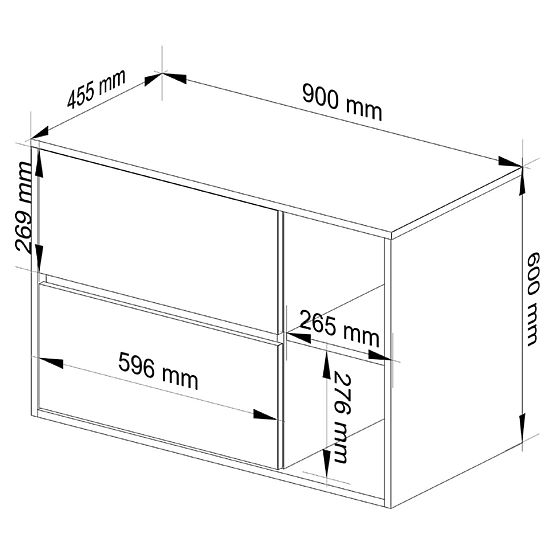 FÜRDŐSZOBAI MOSDÓ ALATTI SZEKRÉNY VAMI W90 2SZ 2P PK CRAFT TÖLGY / FEKETE