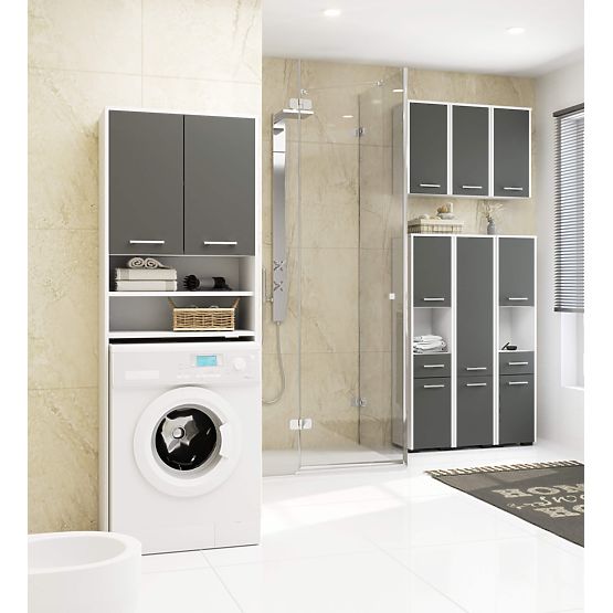 FÜRDŐSZOBAI POLC FIN OSZLOP 30 2D 140cm FEHÉR / SZÜRKE