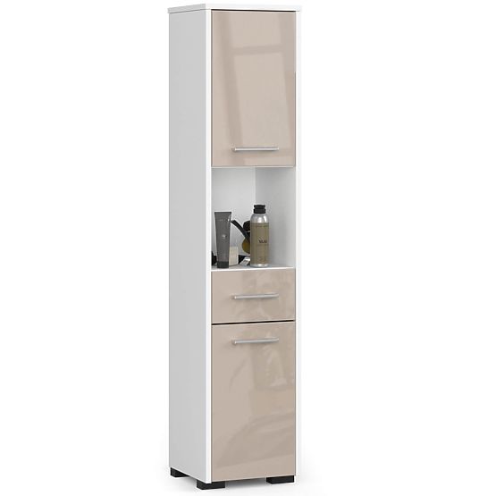 FÜRDŐSZOBAI POLC FIN OSZLOP 30 2D 1SZ 1W 140cm PK CAPPUCCINO FÉNYES