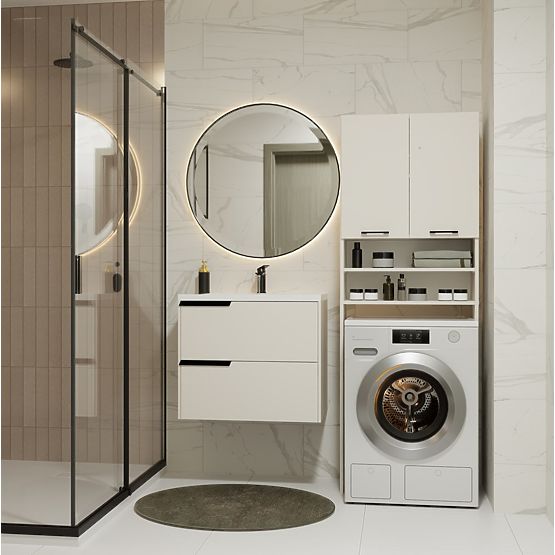 Fürdőszobai szekrény mosógép fölé POLA DK KASMÍR BÉZS Polc Oszlop 180X64X30