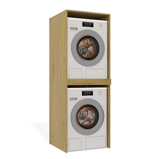 Fürdőszobai szekrény mosógéphez és szárítógéphez POLA TWIN Polc Oszlop DUB ARTISAN