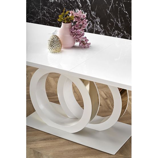 GALARDO kinyitható asztal, fehér / arany (3p=1db)