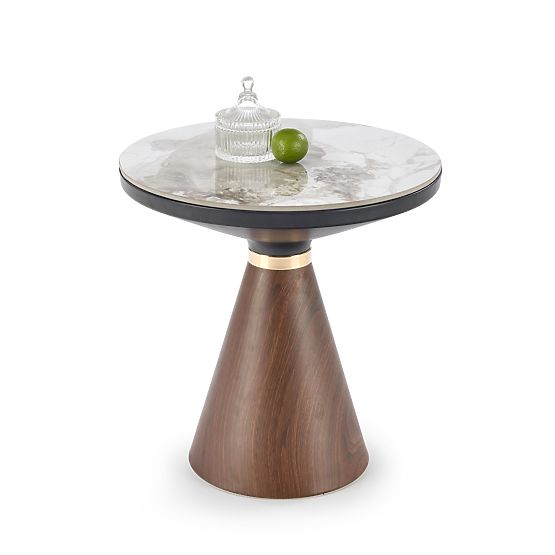 GENESIS_S konferencia asztal fehér márvány / dió / arany