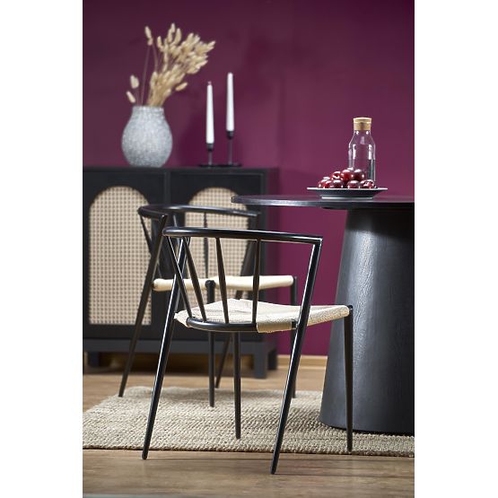 GINTER kerek asztal, fekete (2p=1ks)