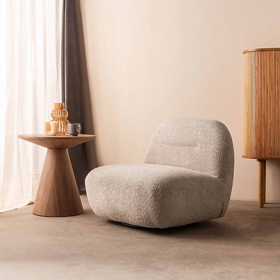 Giorgia relaxációs szék forgatható alappal, szürke-bézs