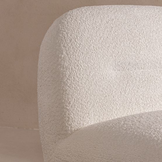 Giorgia relaxációs szék forgó alappal, krémszínű, boucle