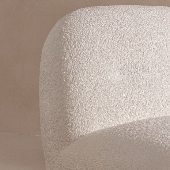 Giorgia relaxációs szék forgó alappal, krémszínű, boucle