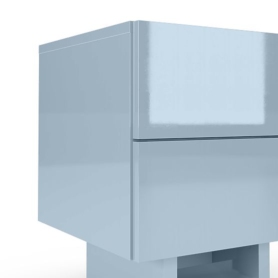 Glim éjjeliszekrény, füstkék, fényes